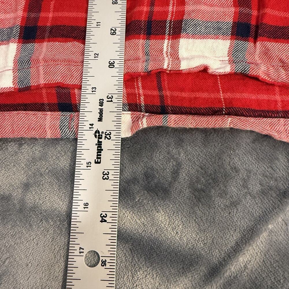 Old Navy Girls Sz XL 14 Plaid Flannel Red Shirt Dress Button-Up W/ Tie Waist - Picture 7 of 10